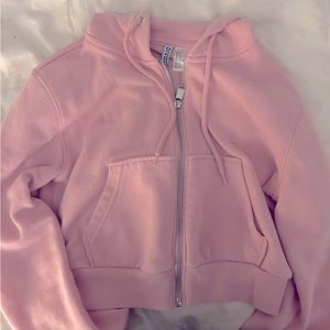 H&M Bubblegum pink cropped zip up S